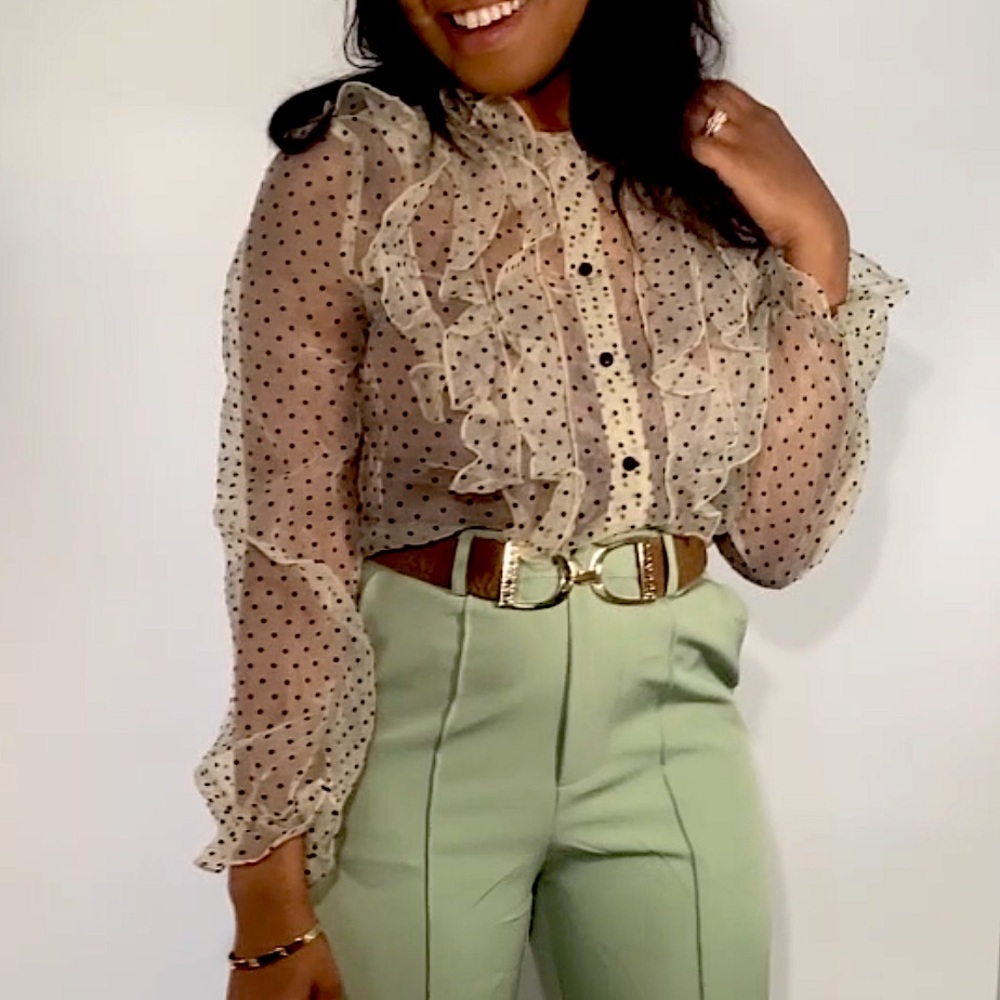 Gorgeous Organza Polka Dot Blouse